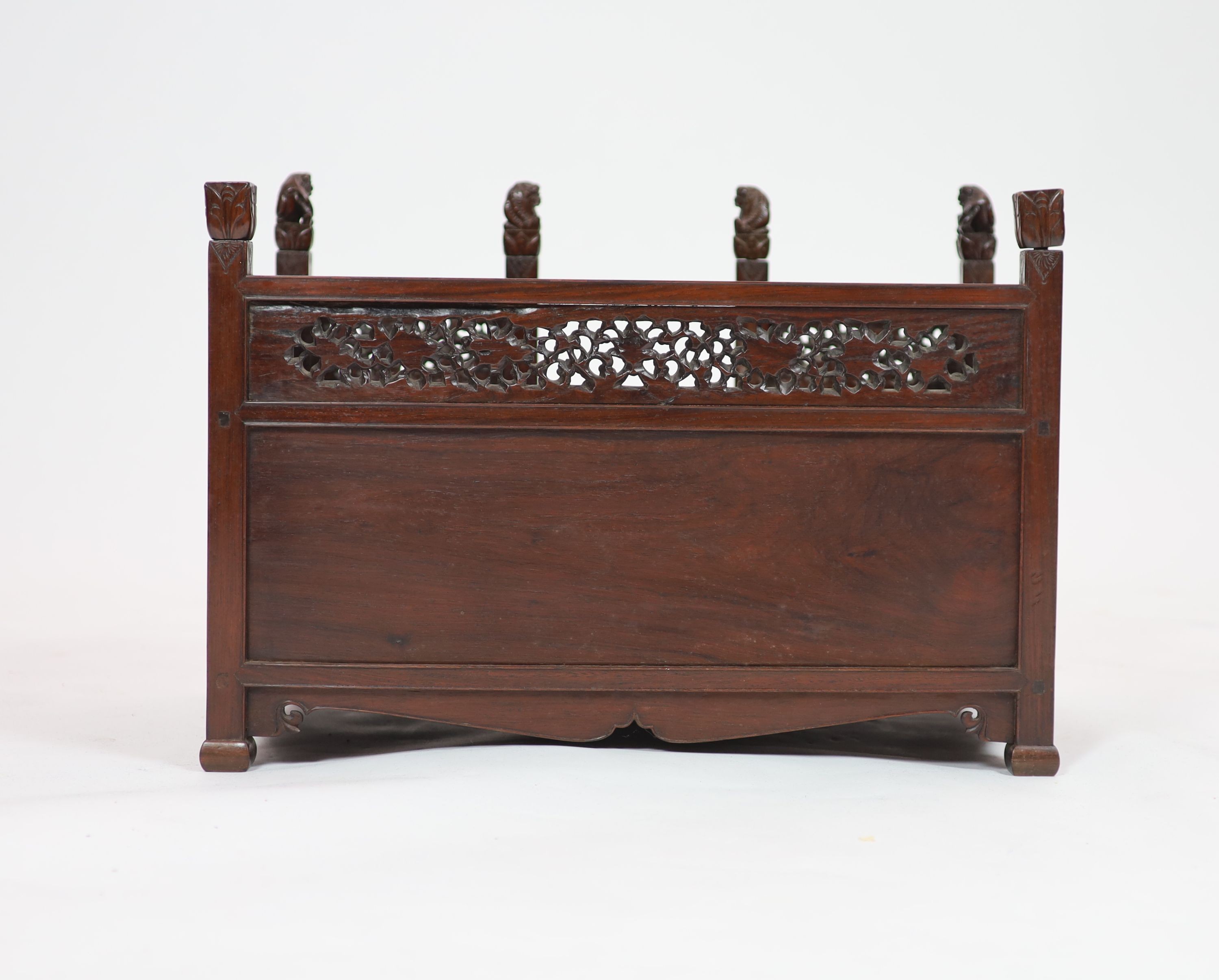 A good Chinese huanghuali table cabinet, 18th/19th century, 59.5cm wide, 42.5cm high, 37.5cm deep